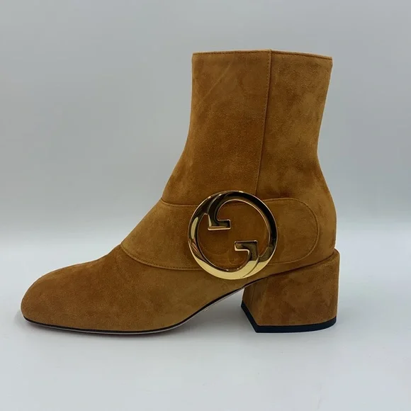 Brand New Gucci Suede Cachemire Boots in Blondie Cognac size 35.5 - Picture 2 of 10